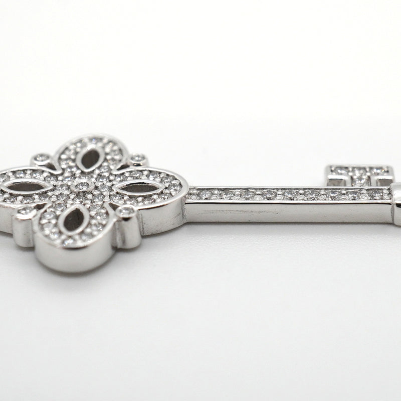 【6jkb0084】ティファニー ペンダントトップ ビクトリアキー K18WG ホワイトゴールド ダイヤモンド【中古】レディース