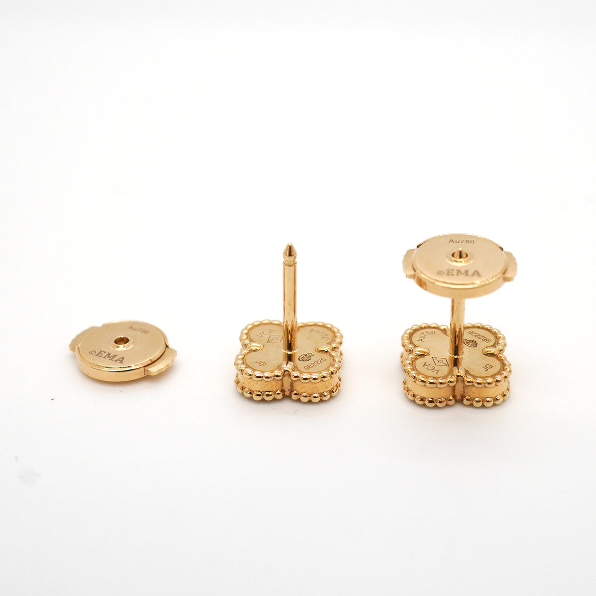 【6jkb0085】ヴァンクリーフ＆アーペル ピアス スウィート アルハンブラ K18YG イエローゴールド マザーオブパール【中古】レディース