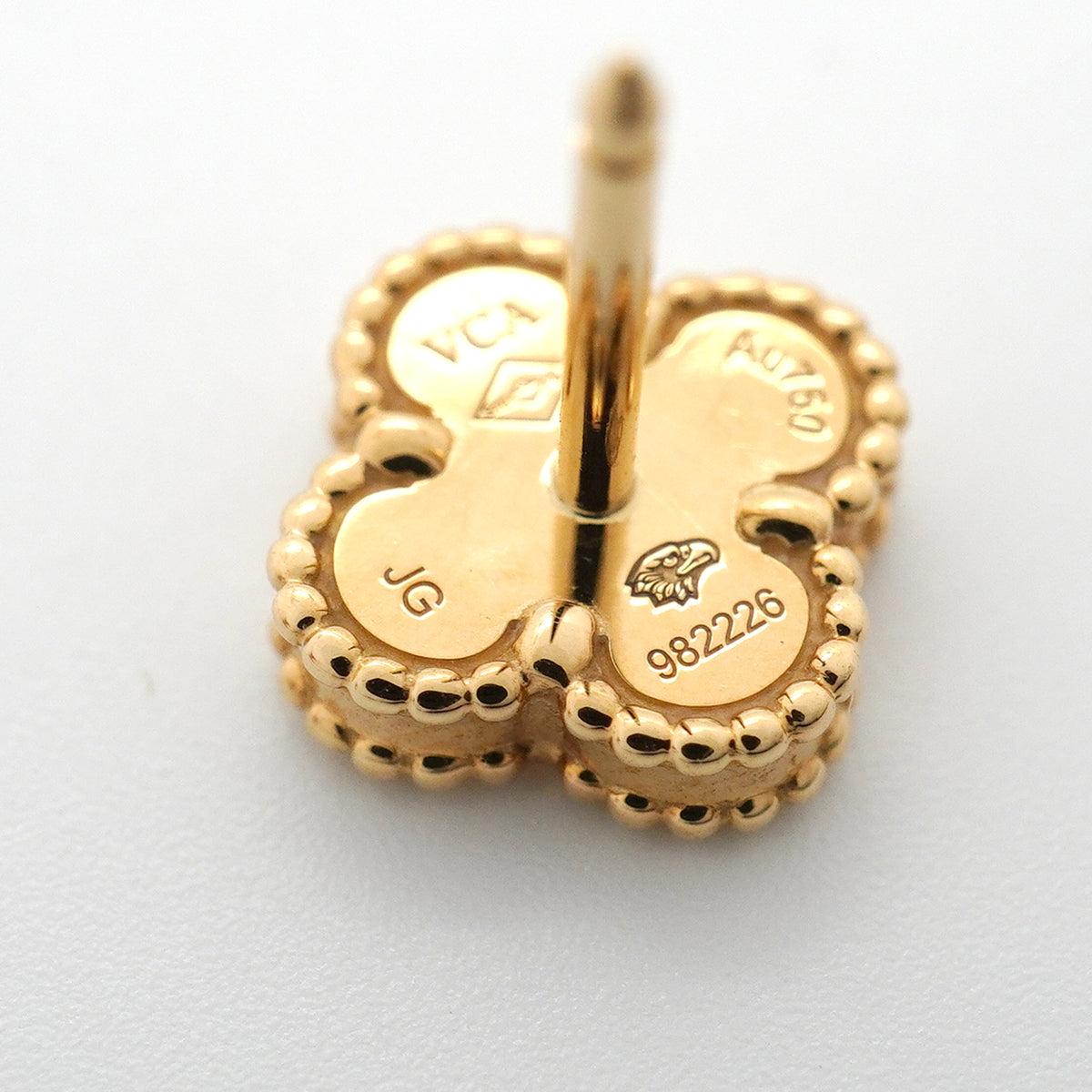 【6jkb0085】ヴァンクリーフ＆アーペル ピアス スウィート アルハンブラ K18YG イエローゴールド マザーオブパール【中古】レディース