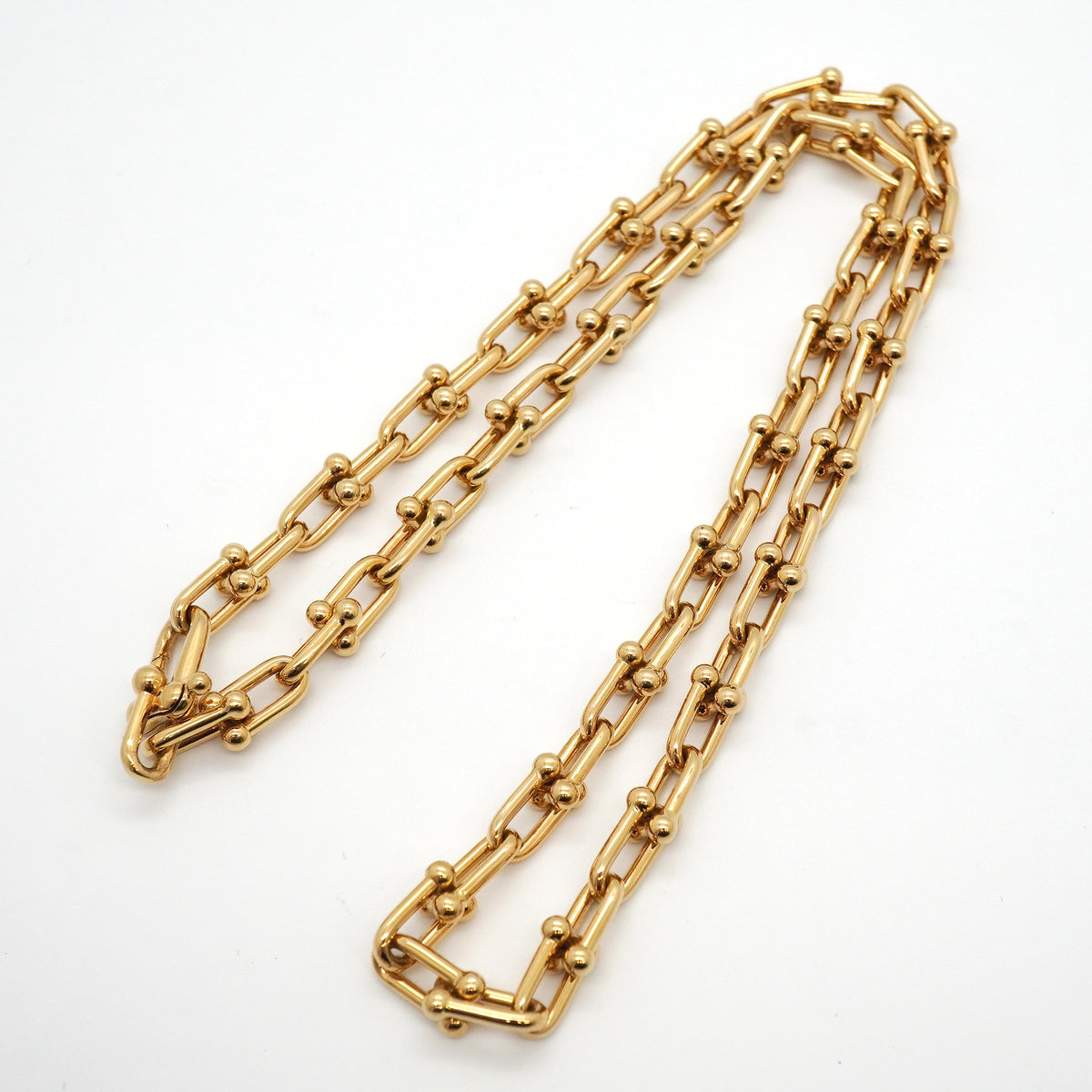 【6jkb0086】ティファニー ネックレス ハードウェア/スモールリンク K18YG イエローゴールド【中古】メンズ レディース ユニセックス