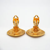 【6jkb0089】シャネル イヤリング ヴィンテージ マトラッセ 菱形 GPメッキ ゴールド【中古】レディース