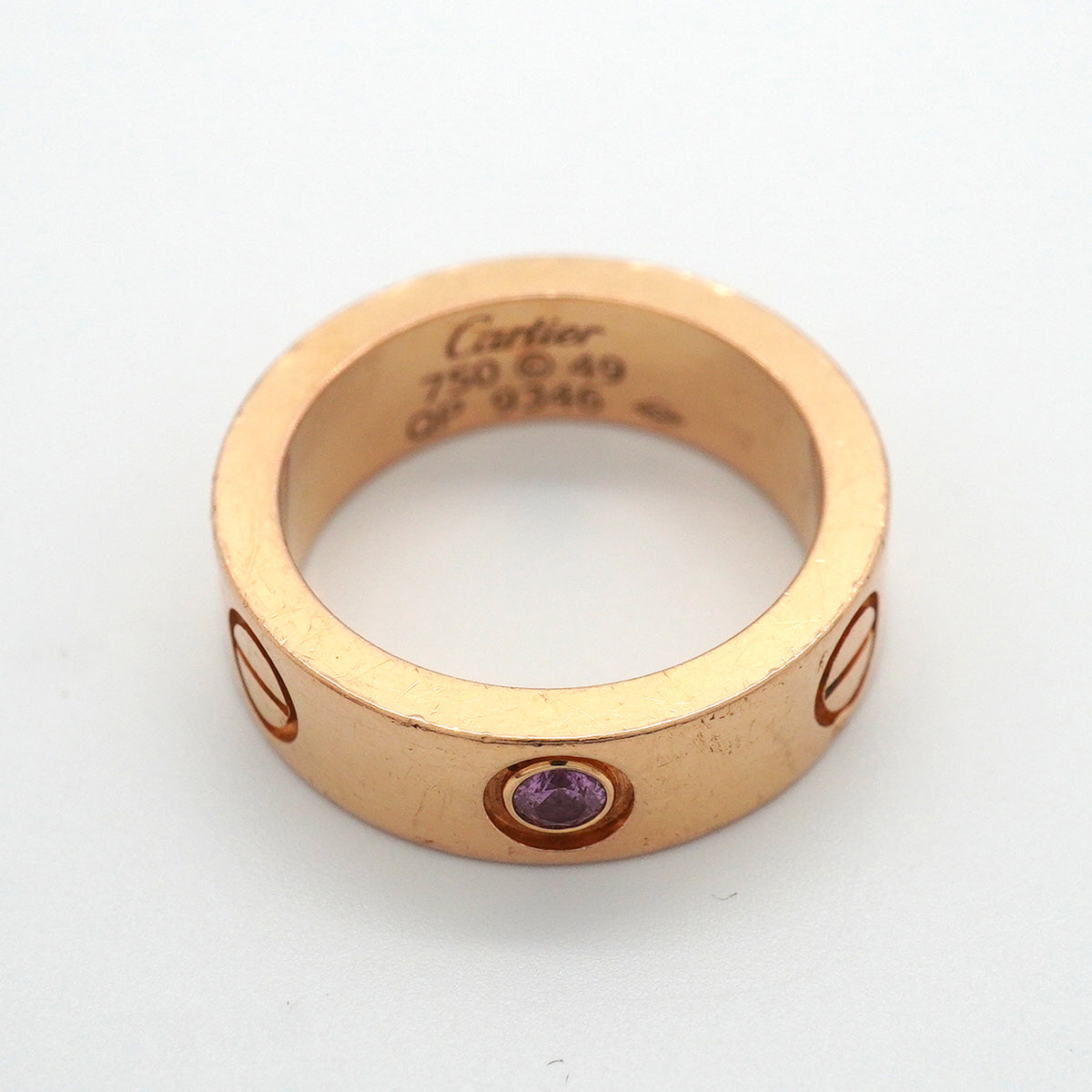 【6jkb0091】カルティエ リング ラブ K18PG ピンクゴールド ピンクサファイア ＃49【中古】レディース