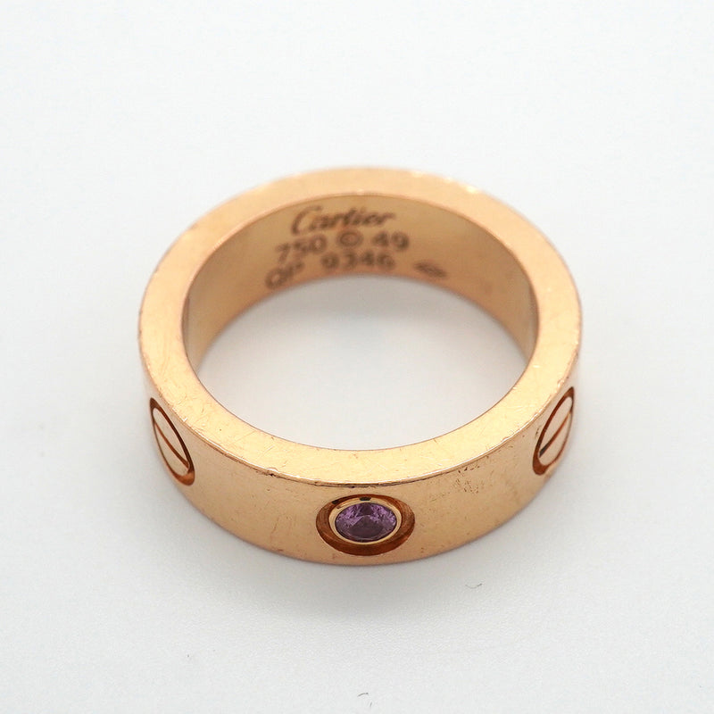 【6jkb0091】カルティエ リング ラブ K18PG ピンクゴールド ピンクサファイア ＃49【中古】レディース