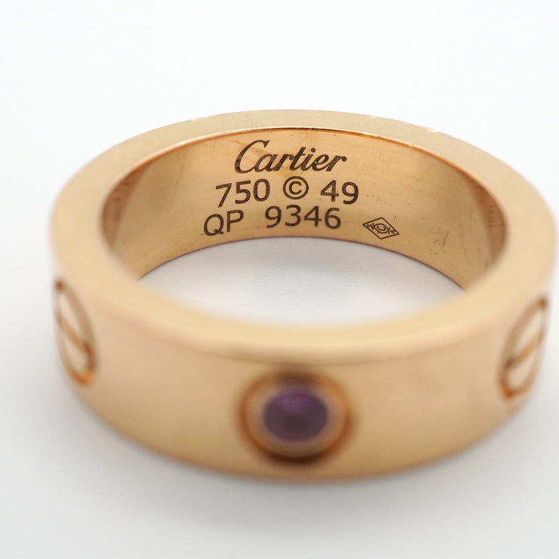【6jkb0091】カルティエ リング ラブ K18PG ピンクゴールド ピンクサファイア ＃49【中古】レディース