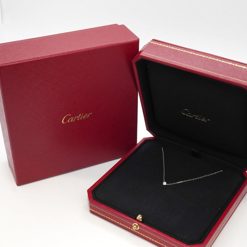 【6jkb0096】カルティエ ネックレス ダムール SM/1PD K18WG ホワイトゴールド ダイヤモンド【中古】レディース