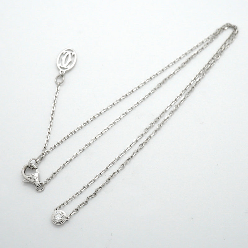 【6jkb0096】カルティエ ネックレス ダムール SM/1PD K18WG ホワイトゴールド ダイヤモンド【中古】レディース