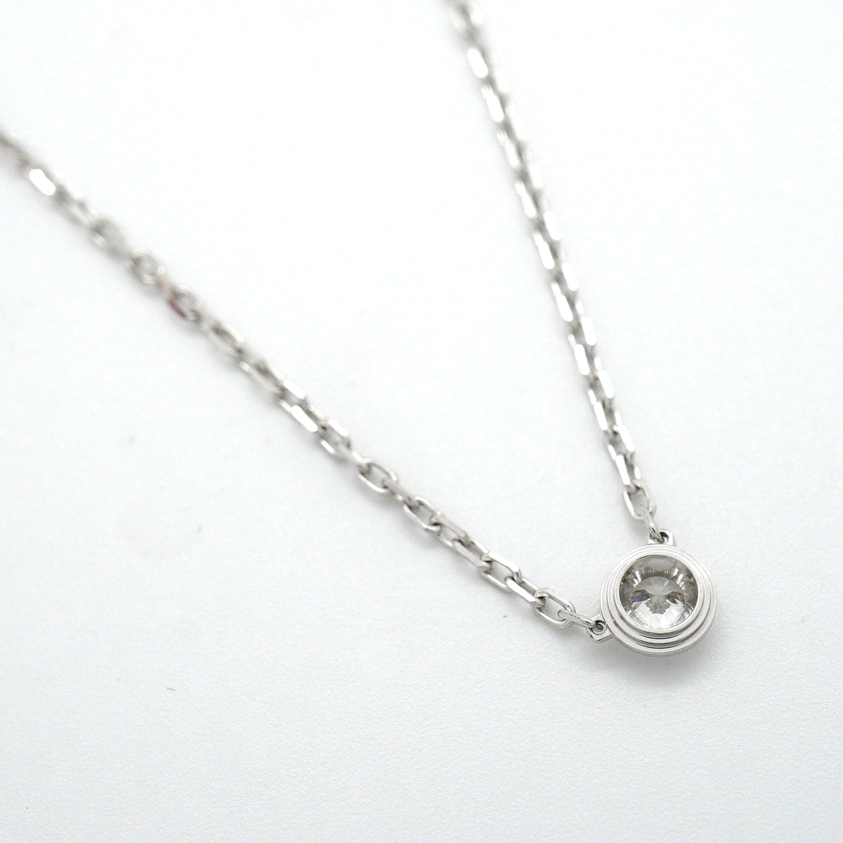 【6jkb0096】カルティエ ネックレス ダムール SM/1PD K18WG ホワイトゴールド ダイヤモンド【中古】レディース