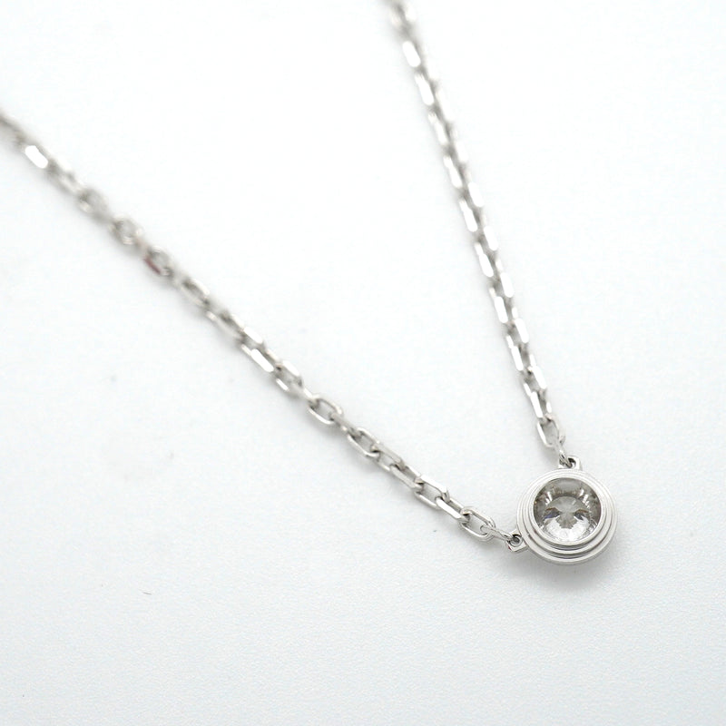 【6jkb0096】カルティエ ネックレス ダムール SM/1PD K18WG ホワイトゴールド ダイヤモンド【中古】レディース