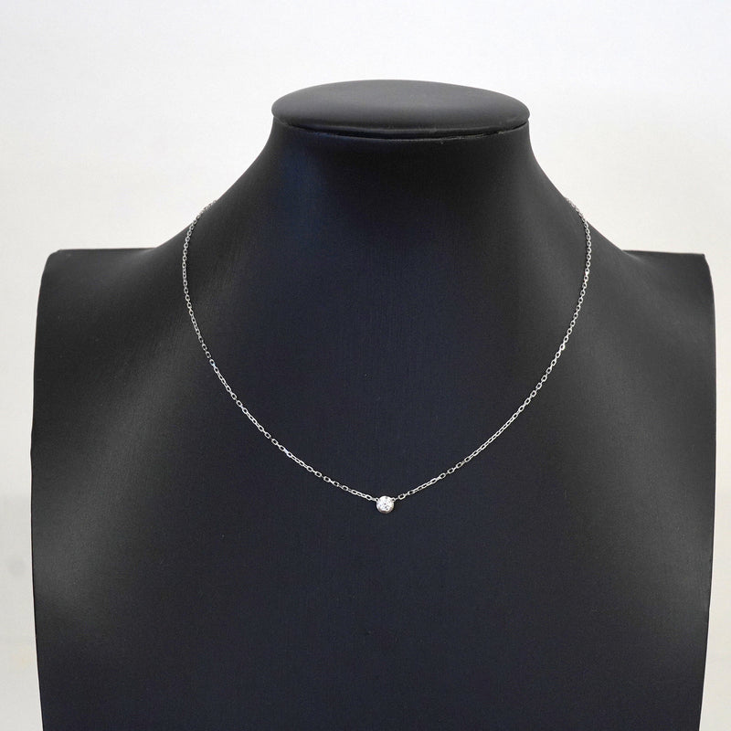 【6jkb0096】カルティエ ネックレス ダムール SM/1PD K18WG ホワイトゴールド ダイヤモンド【中古】レディース