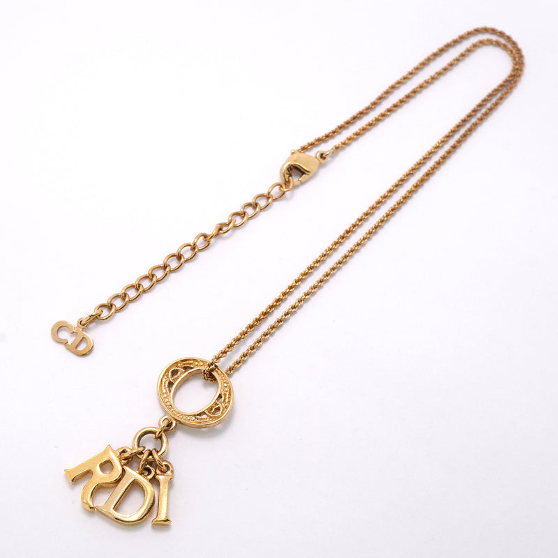 【6jkb0101】クリスチャンディオール ネックレス ディオールロゴ GPメッキ ゴールド【中古】レディース