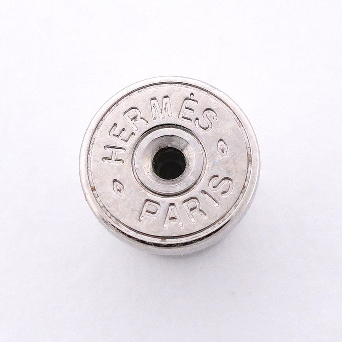 【6jkb0102】エルメス ピアス ミニポップアッシュ メタル シルバー ホワイト【中古】レディース