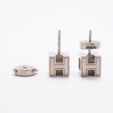 【6jkb0106】エルメス ピアス カージュドアッシュ メタル シルバー オレンジ【中古】レディース
