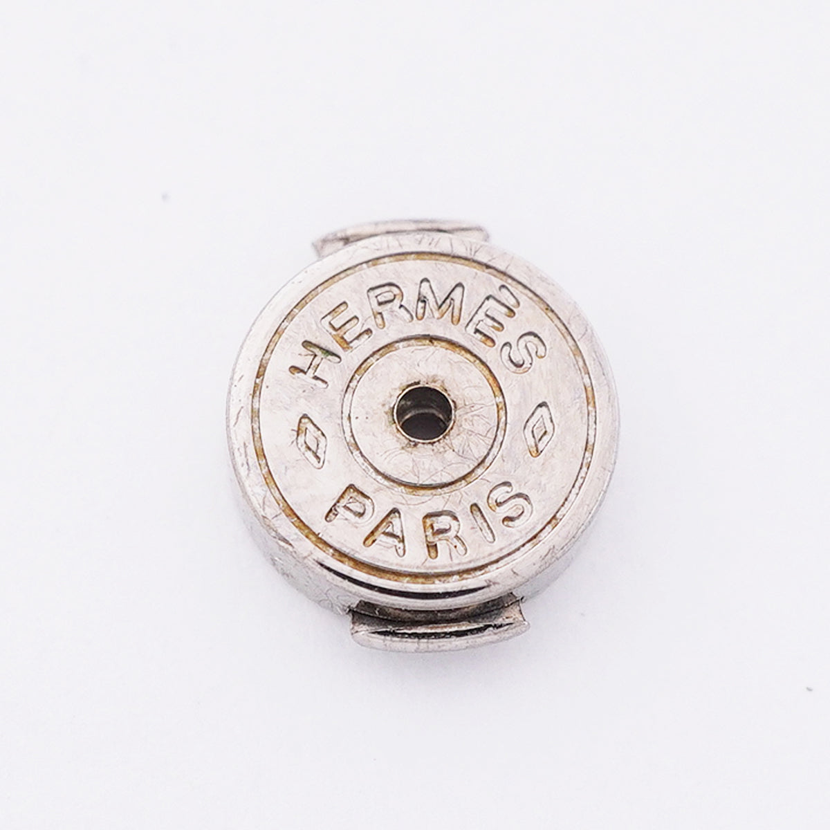 【6jkb0106】エルメス ピアス カージュドアッシュ メタル シルバー オレンジ【中古】レディース