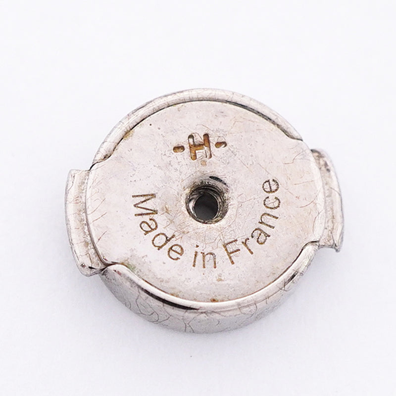 【6jkb0106】エルメス ピアス カージュドアッシュ メタル シルバー オレンジ【中古】レディース
