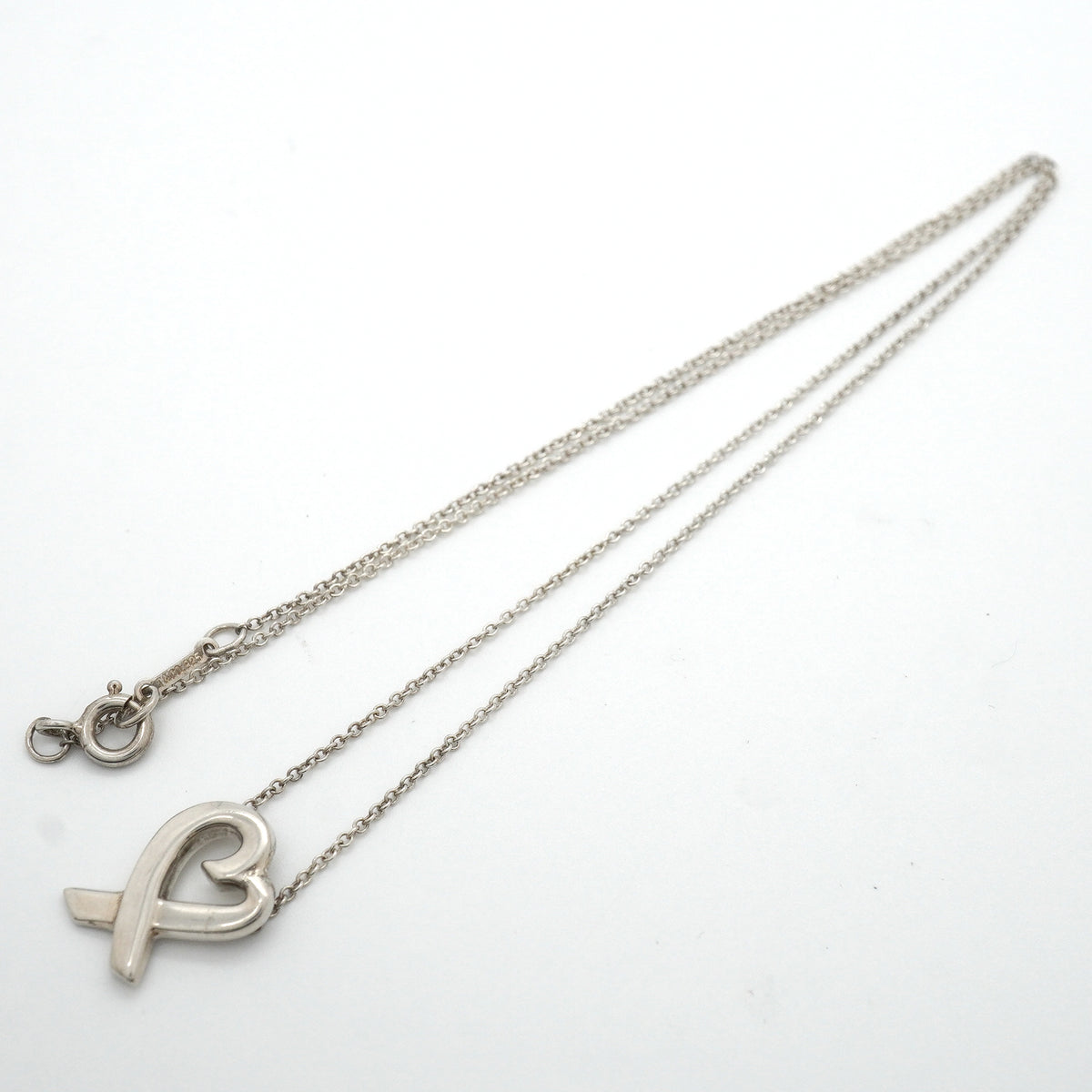 【6jkb0111】ティファニー ネックレス ラビングハート シルバー925【中古】レディース
