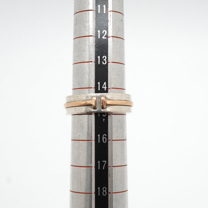 【6jkb0112】ティファニー リング Tナロー K18PG ピンクゴールド シルバー925 15号【中古】レディース