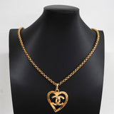 【6jkb0121】シャネル ネックレス ヴィンテージ ココマーク ハートモチーフ GPメッキ ゴールド【中古】レディース