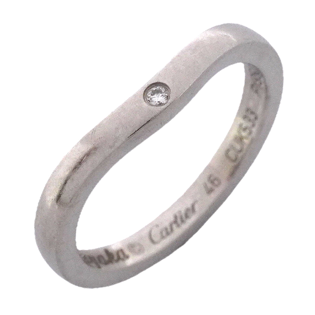【6jkb0122】カルティエ リング バレリーナ 3PD Pt950 プラチナ ダイヤモンド ＃46【中古】レディース
