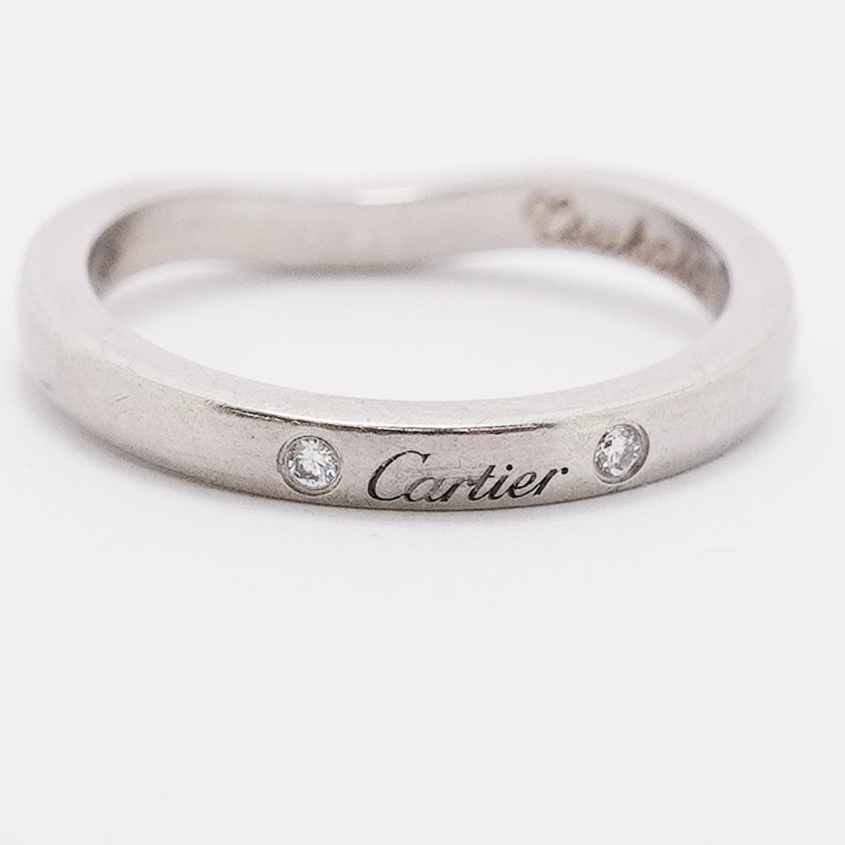 【6jkb0122】カルティエ リング バレリーナ 3PD Pt950 プラチナ ダイヤモンド ＃46【中古】レディース