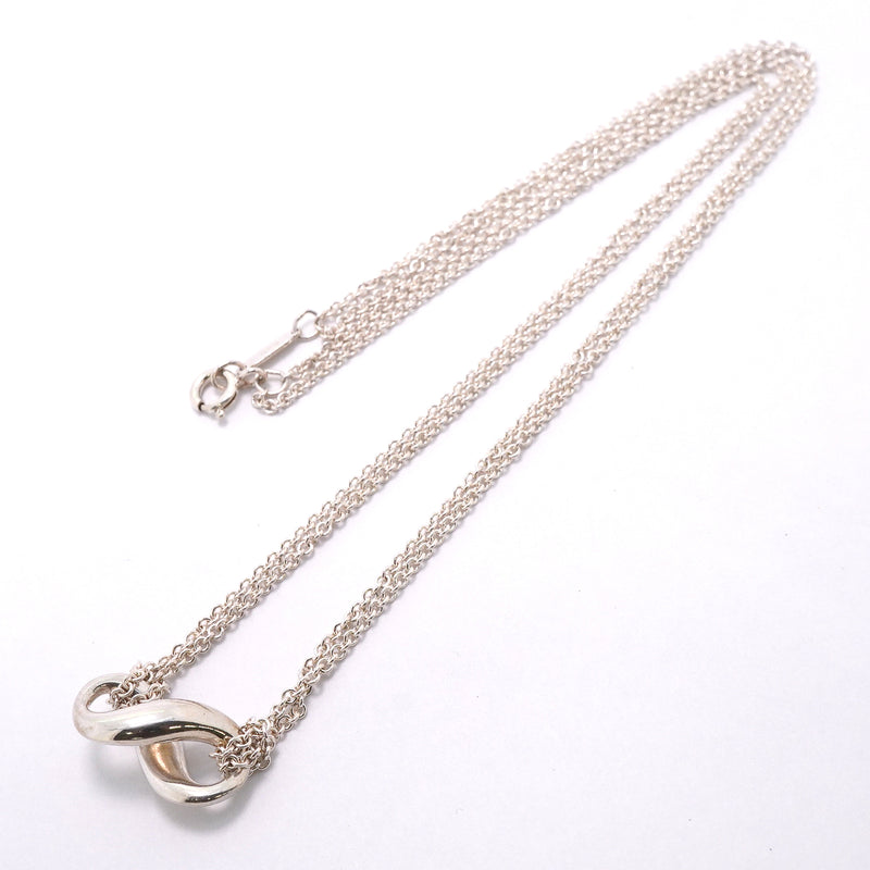 【6jkb0124】ティファニー ネックレス インフィニティ ダブルチェーン シルバー925【中古】レディース