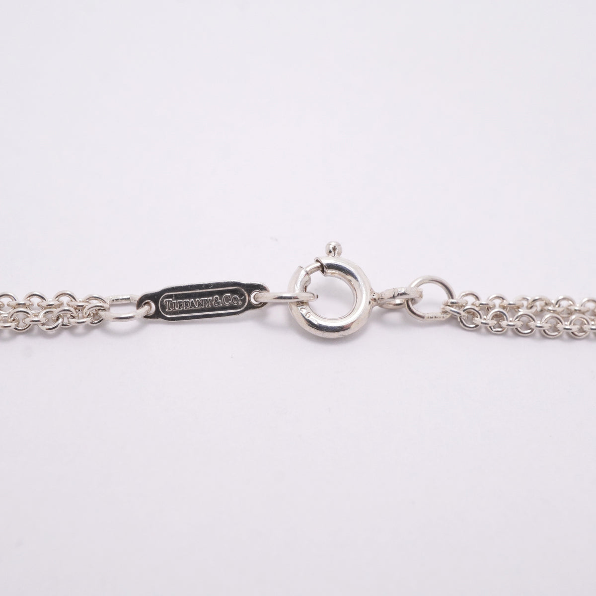 【6jkb0124】ティファニー ネックレス インフィニティ ダブルチェーン シルバー925【中古】レディース