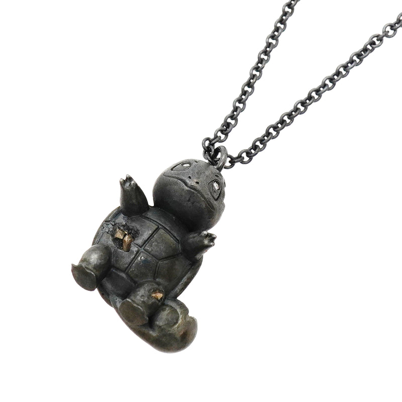【6jkb0133】ティファニー ネックレス ポケモンコラボ/ゼニガメ シルバー925 ダイヤモンド ブラック【中古】メンズ レディース ユニセックス