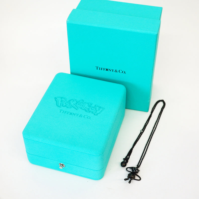 【6jkb0134】ティファニー ネックレス ポケモンコラボ/ミュウ シルバー925 ダイヤモンド ブラック【中古】レディース