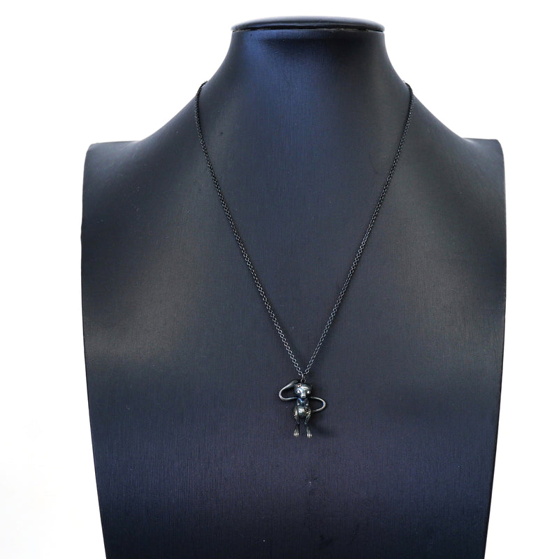 【6jkb0134】ティファニー ネックレス ポケモンコラボ/ミュウ シルバー925 ダイヤモンド ブラック【中古】レディース