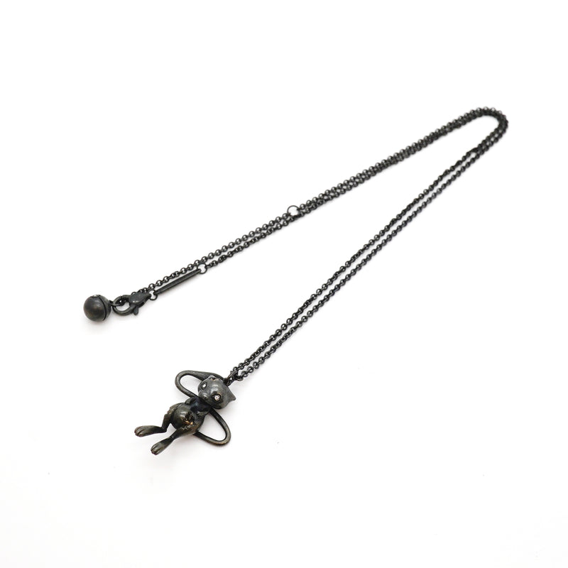 【6jkb0134】ティファニー ネックレス ポケモンコラボ/ミュウ シルバー925 ダイヤモンド ブラック【中古】レディース