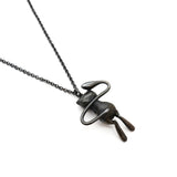 【6jkb0134】ティファニー ネックレス ポケモンコラボ/ミュウ シルバー925 ダイヤモンド ブラック【中古】レディース