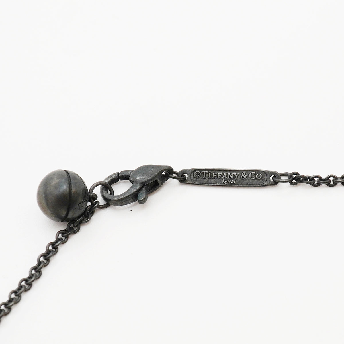 【6jkb0134】ティファニー ネックレス ポケモンコラボ/ミュウ シルバー925 ダイヤモンド ブラック【中古】レディース