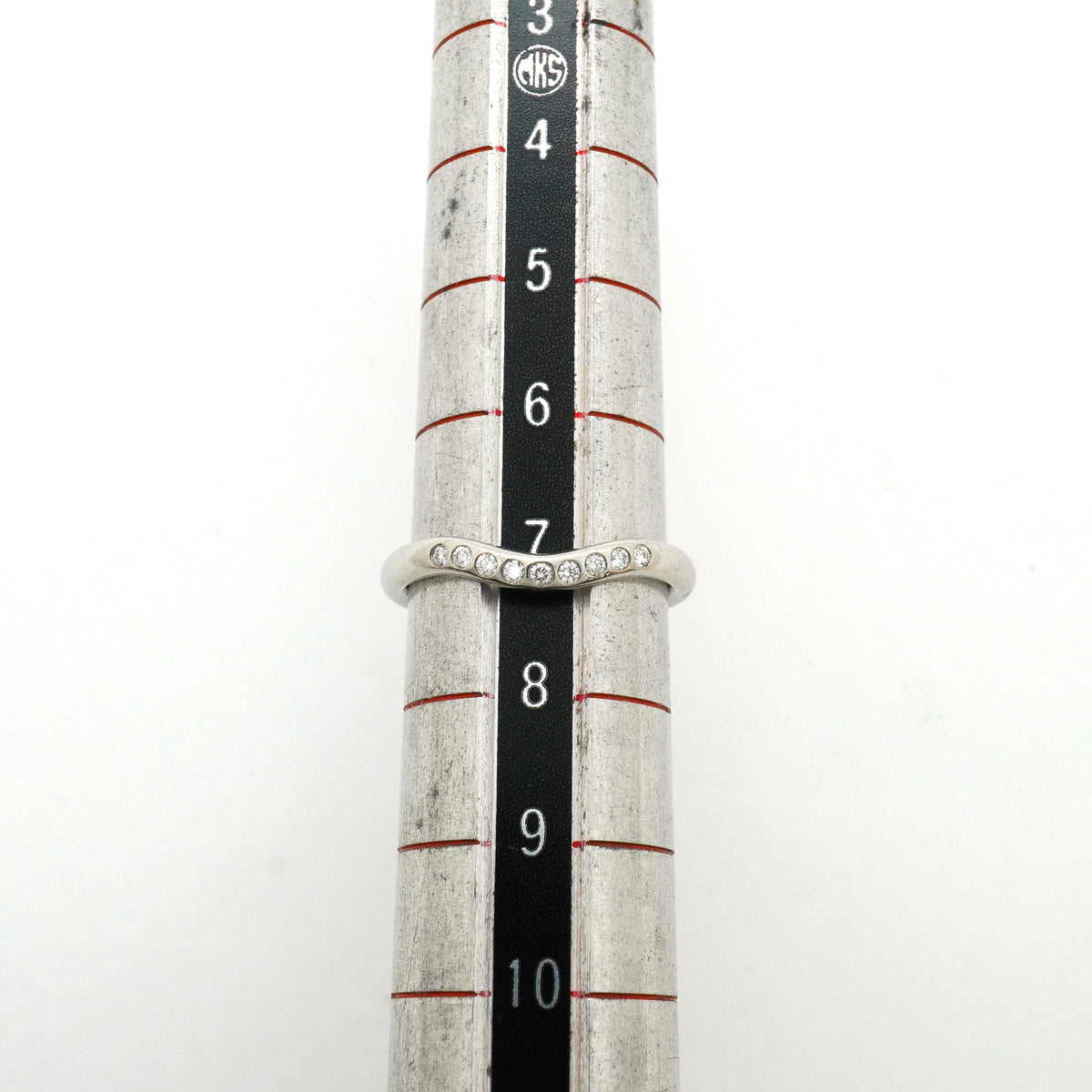 【6jkb0146】ティファニー リング カーブドバンド Pt950 プラチナ ダイヤモンド 7号【中古】レディース