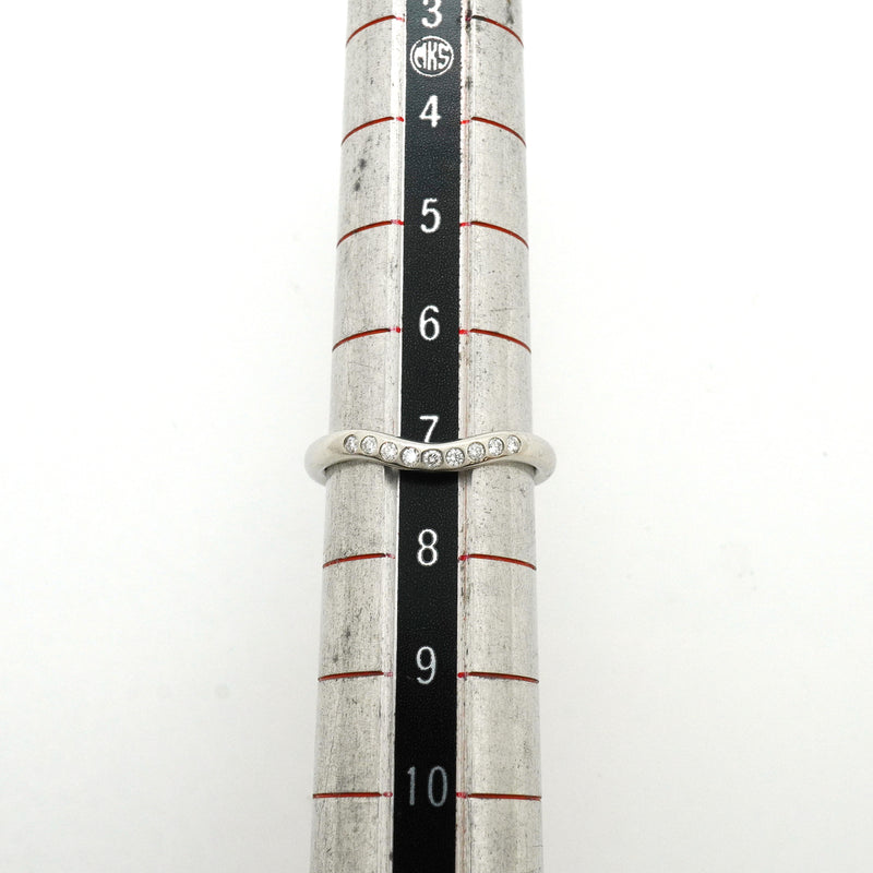 【6jkb0146】ティファニー リング カーブドバンド Pt950 プラチナ ダイヤモンド 7号【中古】レディース
