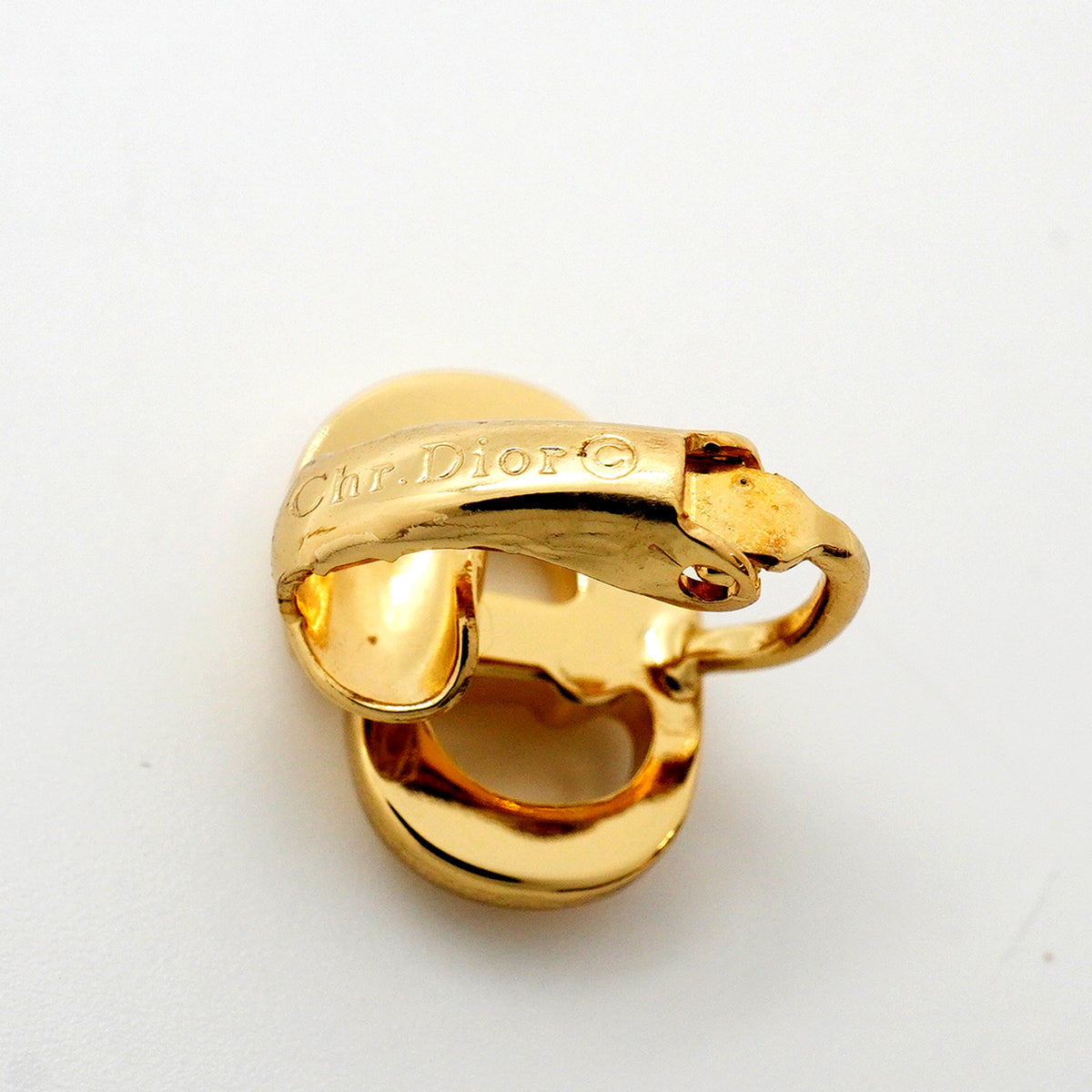 【6jkb0150】クリスチャンディオール イヤリング CDロゴ GPメッキ ゴールド【中古】レディース