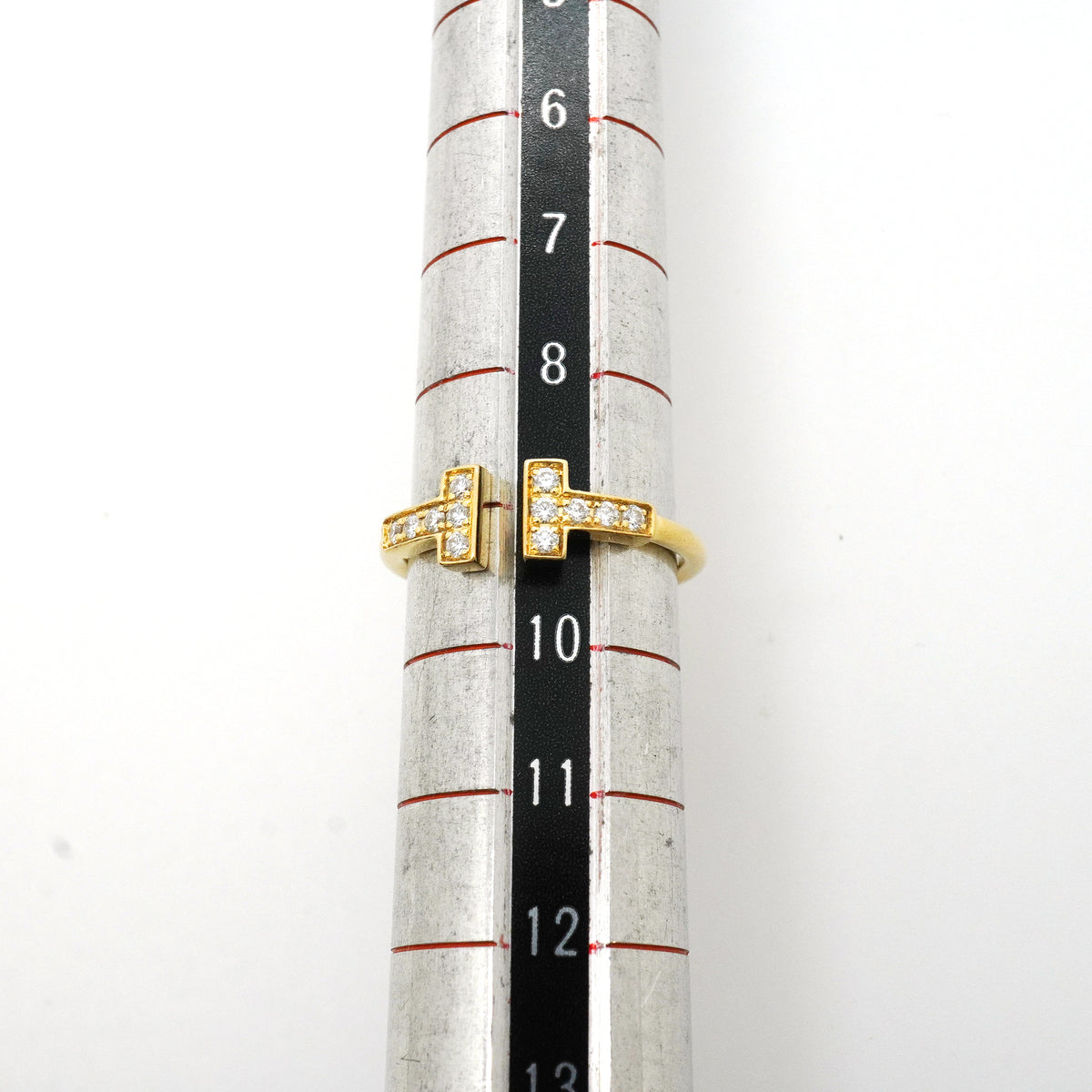 【6jkb0154】ティファニー リング Tワイヤー K18YG イエローゴールド ダイヤモンド 9号【中古】レディース