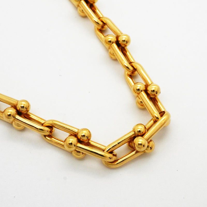 【6jkb0158】ティファニー ネックレス ハードウェア/ミディアムリンク K18YG イエローゴールド【中古】メンズ レディース ユニセックス