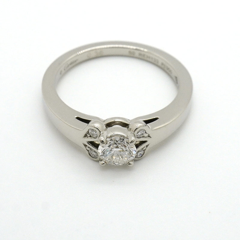 【6jkb0162】カルティエ リング バレリーナ Pt950 プラチナ ダイヤモンド 0.36ct ＃50【中古】レディース