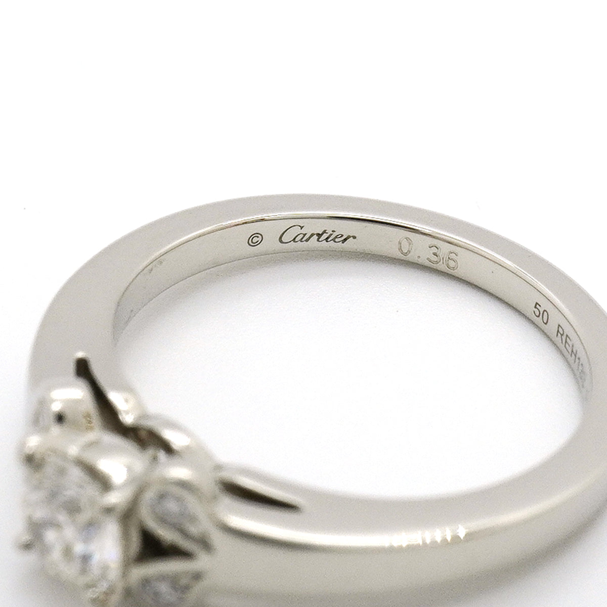 【6jkb0162】カルティエ リング バレリーナ Pt950 プラチナ ダイヤモンド 0.36ct ＃50【中古】レディース