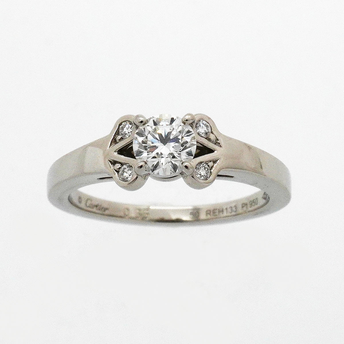 【6jkb0162】カルティエ リング バレリーナ Pt950 プラチナ ダイヤモンド 0.36ct ＃50【中古】レディース