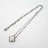 【6jkb0163】ヴァンクリーフ＆アーペル ネックレス ヴィンテージ アルハンブラ K18WG ホワイトゴールド マザーオブパール【中古】レディース