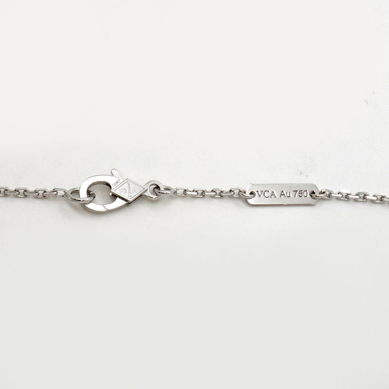 【6jkb0163】ヴァンクリーフ＆アーペル ネックレス ヴィンテージ アルハンブラ K18WG ホワイトゴールド マザーオブパール【中古】レディース
