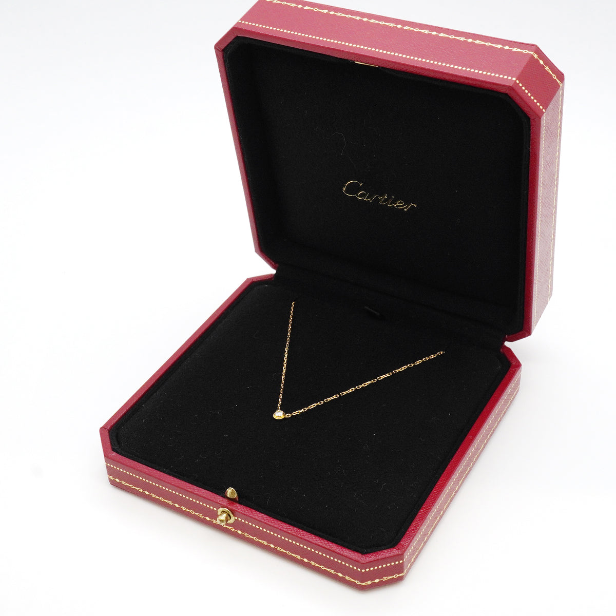 【6jkb0164】カルティエ ネックレス ダムール SM/1PD K18YG イエローゴールド ダイヤモンド【中古】レディース