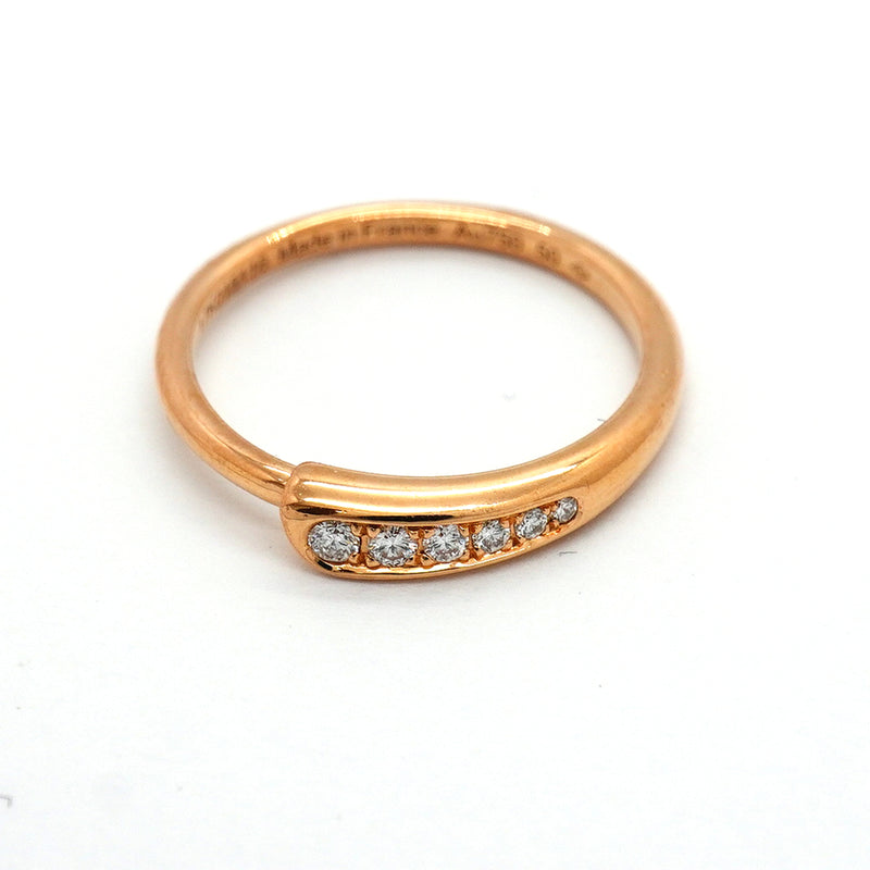 【6jkb0176】エルメス リング K18PG ピンクゴールド ダイヤモンド ＃50【中古】レディース