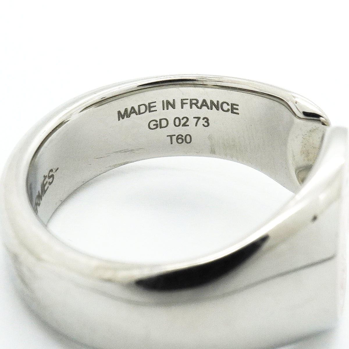 【6jkb0178】エルメス リング カルーゼル メタル シルバー オレンジ ＃60【中古】メンズ