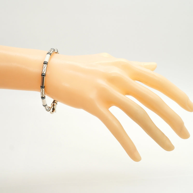 【6jkb0180】ティファニー ブレスレット アズテック/ジグザグ シルバー925 ヘマタイト【中古】メンズ レディース ユニセックス