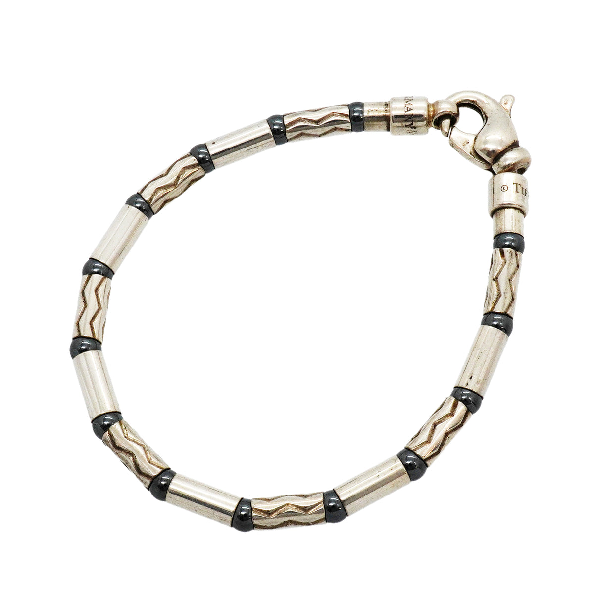 【6jkb0180】ティファニー ブレスレット アズテック/ジグザグ シルバー925 ヘマタイト【中古】メンズ レディース ユニセックス