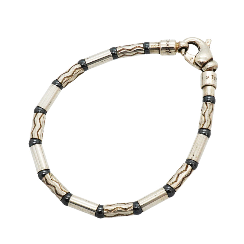 【6jkb0180】ティファニー ブレスレット アズテック/ジグザグ シルバー925 ヘマタイト【中古】メンズ レディース ユニセックス