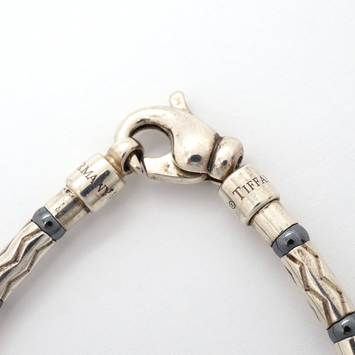 【6jkb0180】ティファニー ブレスレット アズテック/ジグザグ シルバー925 ヘマタイト【中古】メンズ レディース ユニセックス