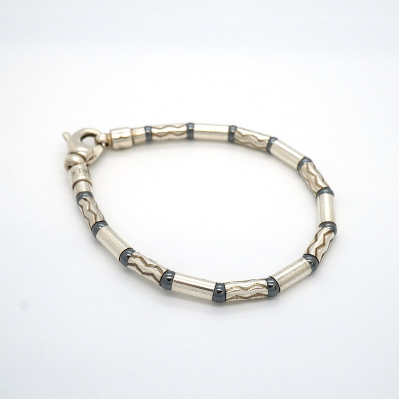 【6jkb0180】ティファニー ブレスレット アズテック/ジグザグ シルバー925 ヘマタイト【中古】メンズ レディース ユニセックス