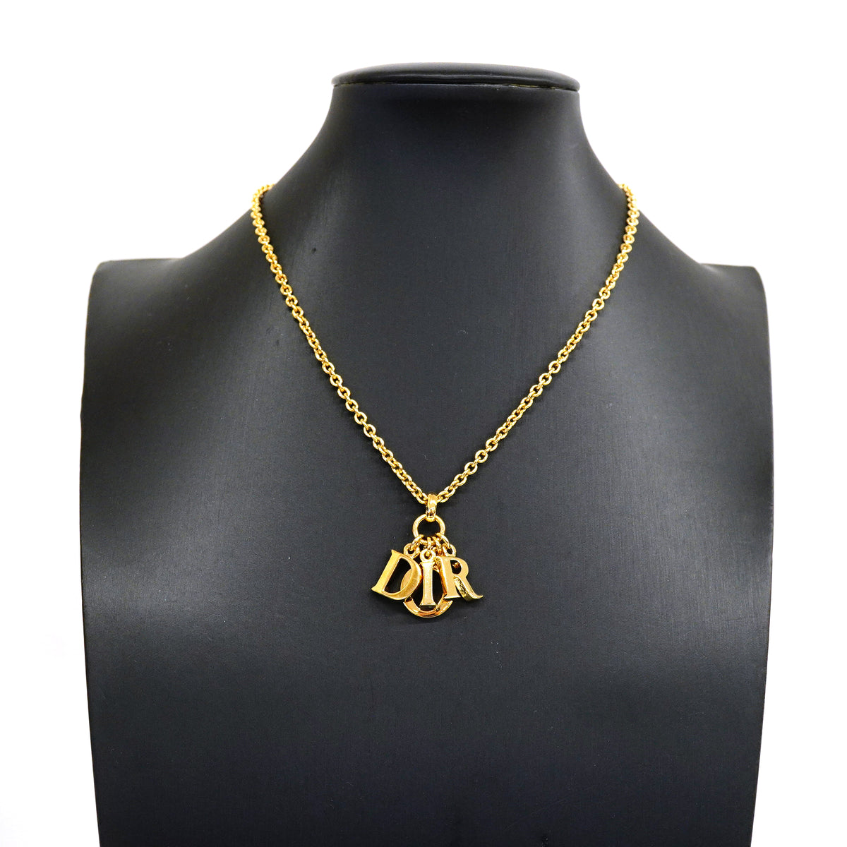 【6jkb0181】クリスチャンディオール ネックレス ディオールロゴ GPメッキ ゴールド【中古】レディース